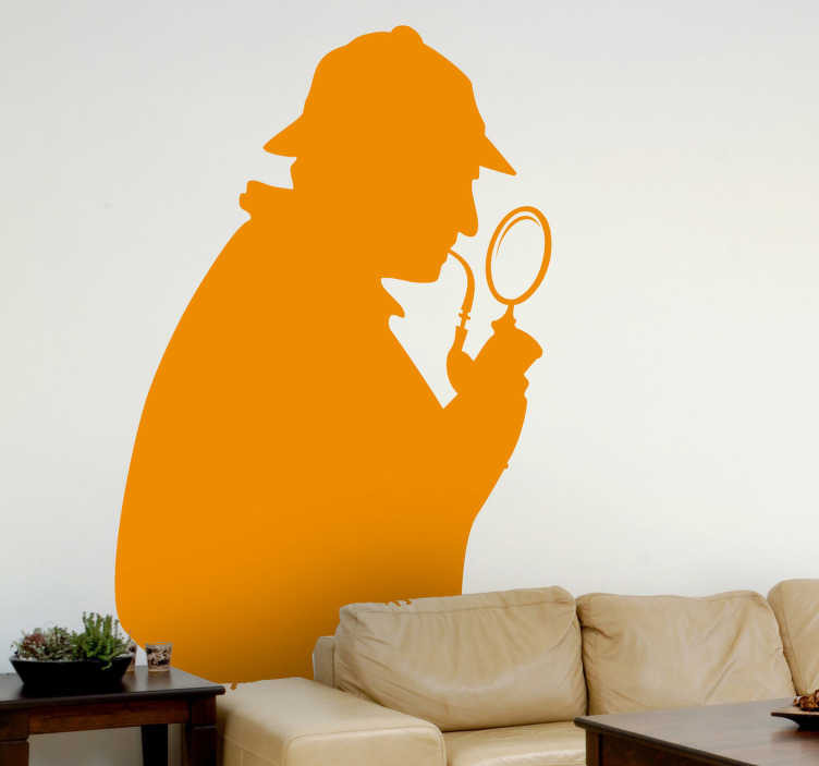 Muursticker silhouet Sherlock Holmes