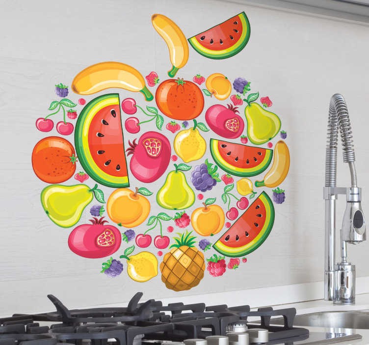 Sticker decoratie soorten fruit