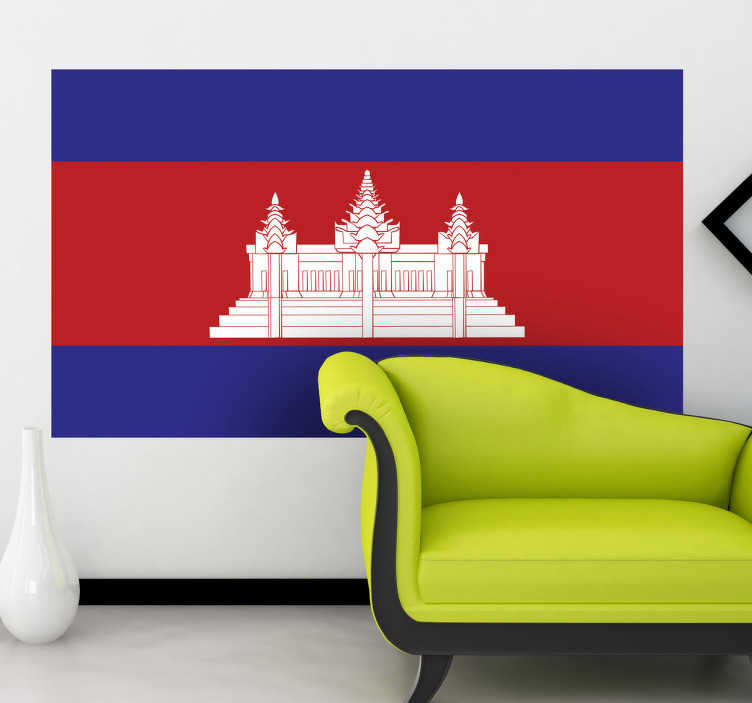 Muursticker vlag Cambodja