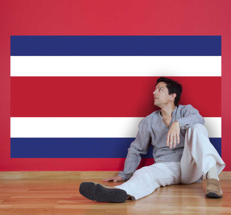 Muursticker vlag Costa Rica