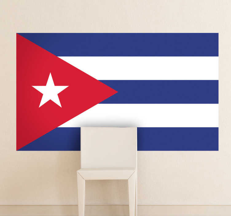 Muursticker vlag Cuba