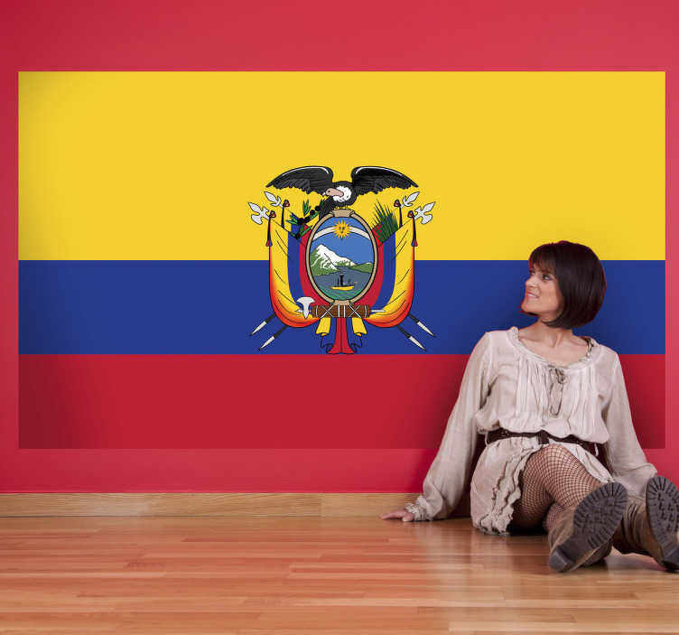 Muursticker vlag Ecuador