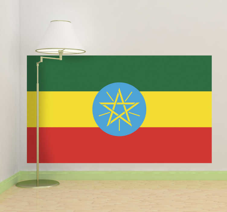 Muursticker vlag Ethiopië