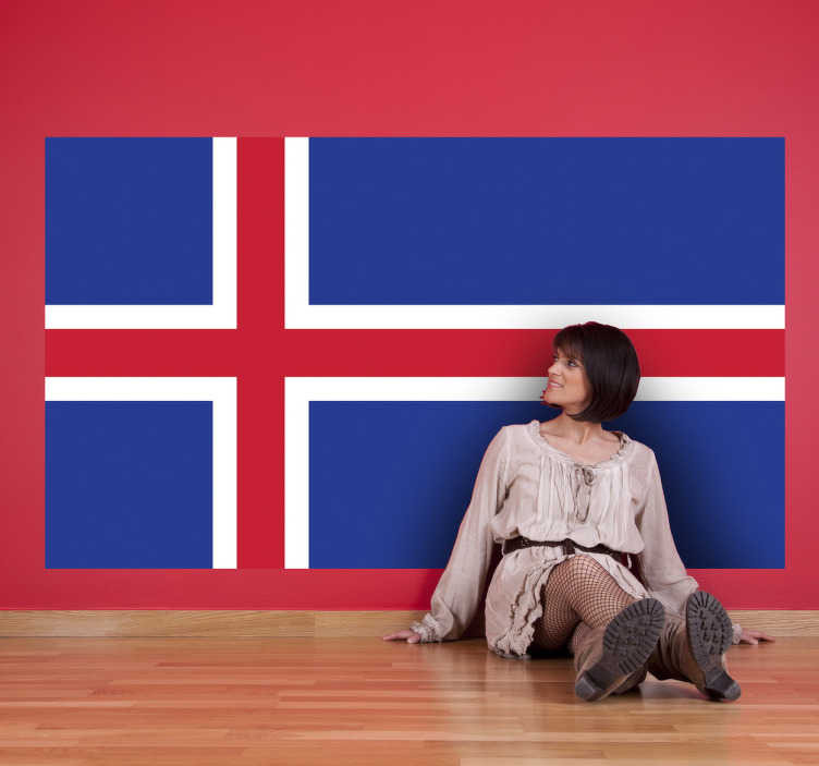 Muursticker vlag Ijsland
