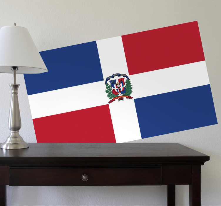 Muursticker vlag Dominicaanse Republiek