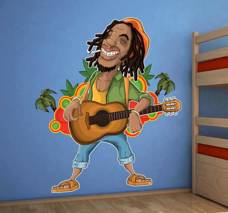 Rastafari Bob Marley Jamaica muursticker