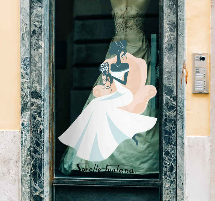 Bruid jurk sticker