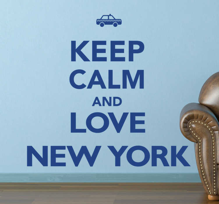 Muursticker Keep Calm and Love NY