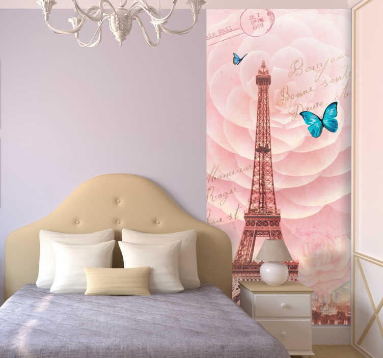 Vintage Parijs eiffeltoren sticker