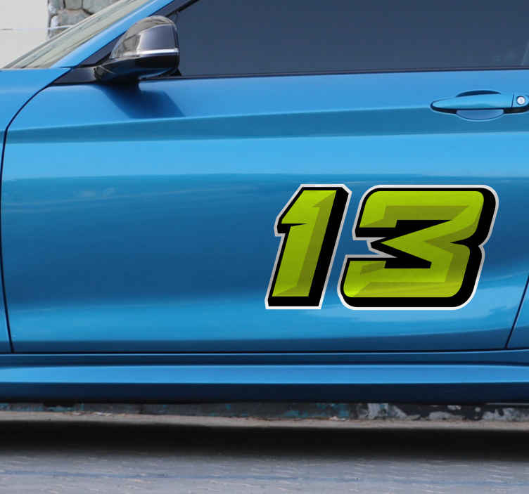 Race nummer auto sticker