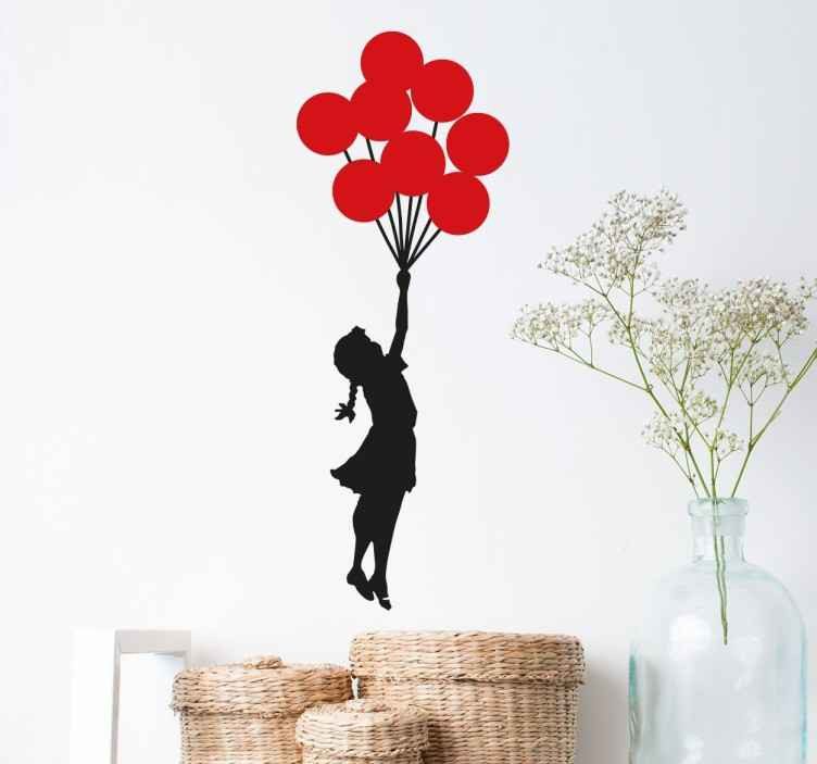 Muursticker Banksy Meisje Balonnen