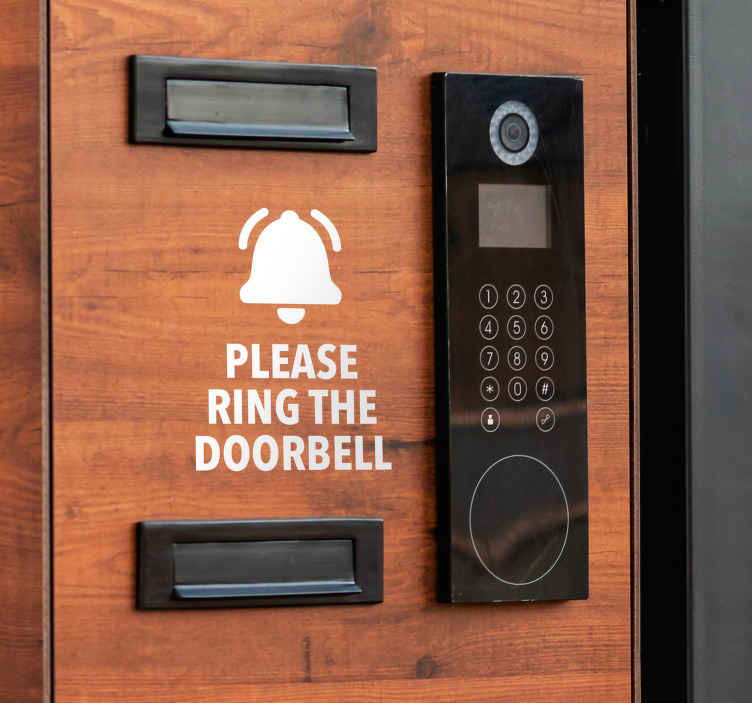 Aanwijzingen sticker 'please ring the doorbell'