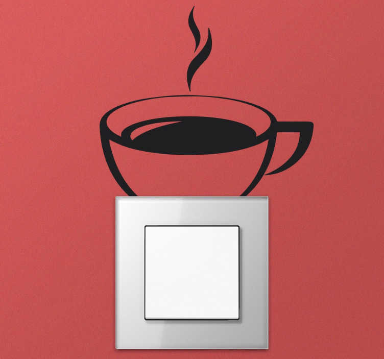 Koffiekop lichtschakelaar sticker