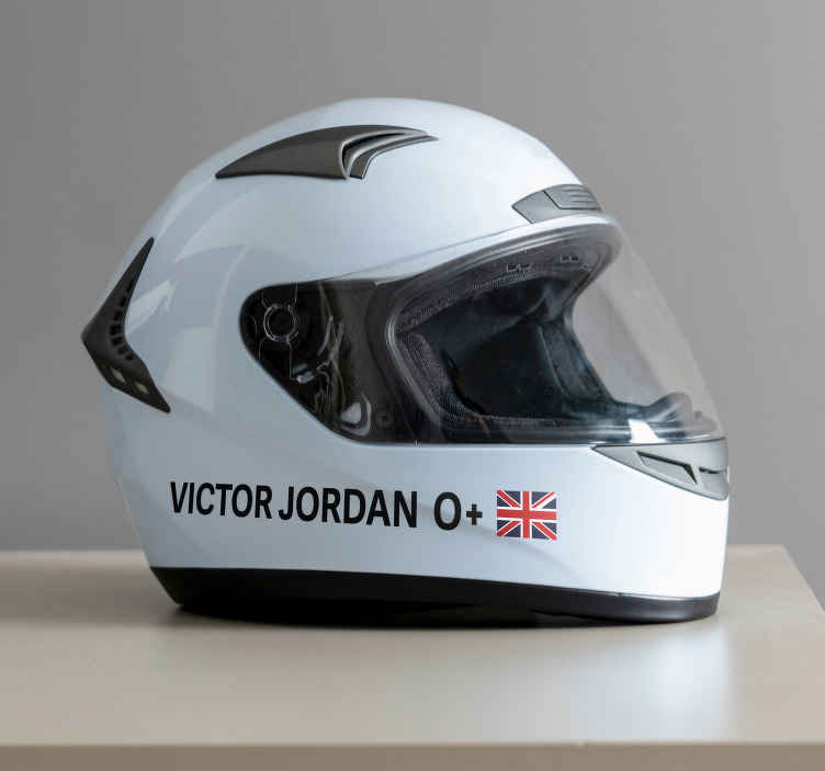 Aanpasbare identiteit helm sticker voor motor