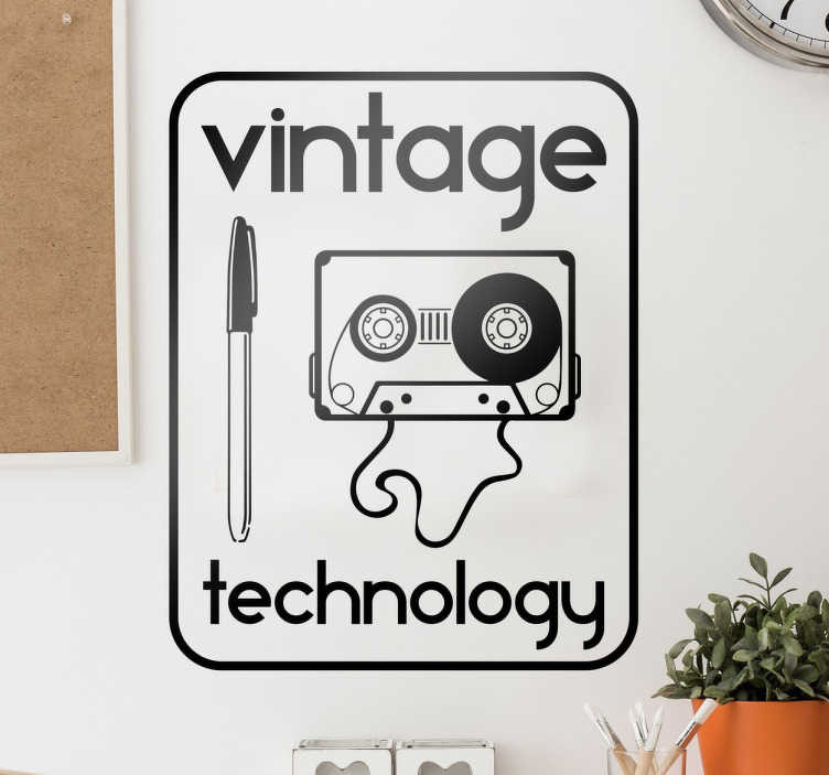 Decoratieve vintage technologie muursticker