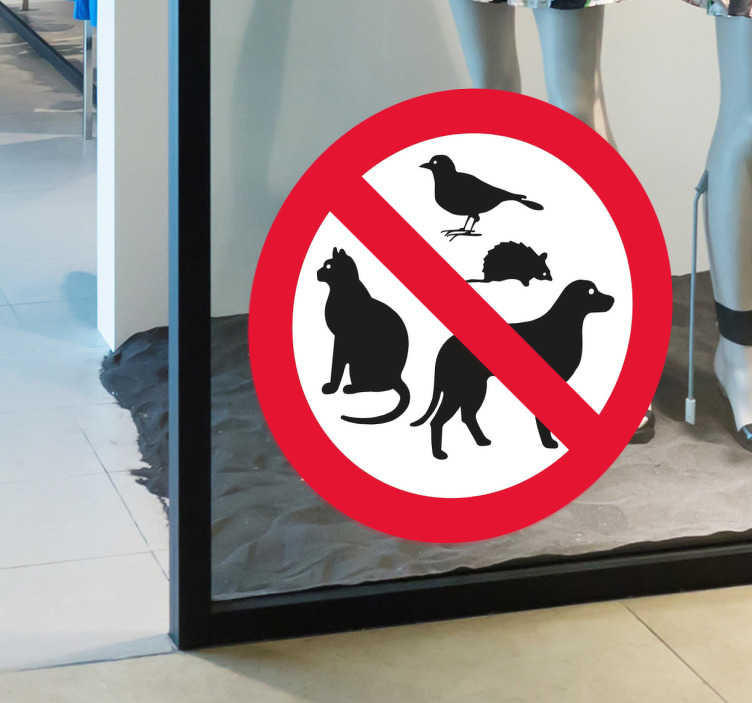 Muursticker bord geen dieren toegestaan