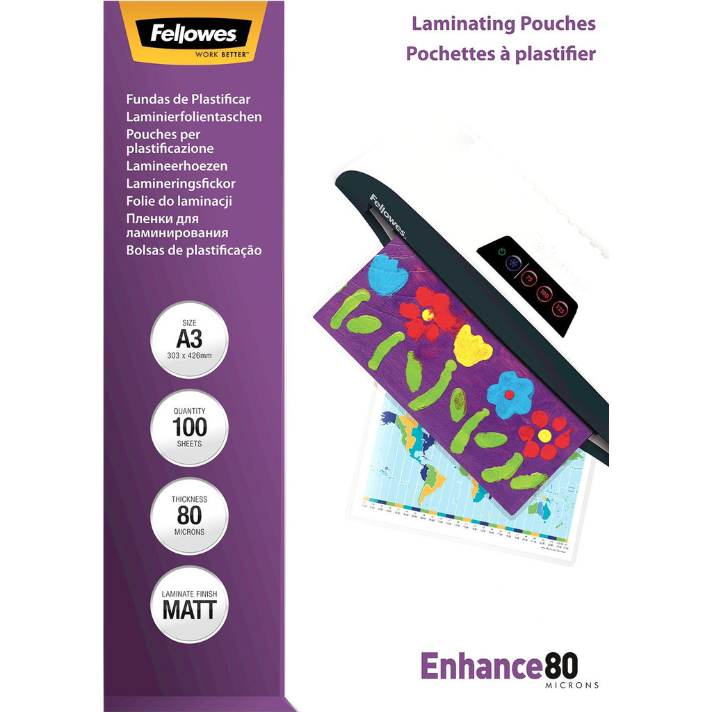 Fellowes Lamineerhoezen Enhance Mat 80 mic A3 (100 Stuks)
