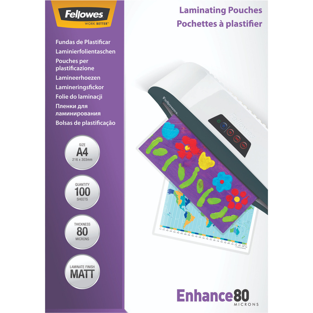 Fellowes Lamineerhoezen Enhance Mat 80 mic A4 (100 Stuks)