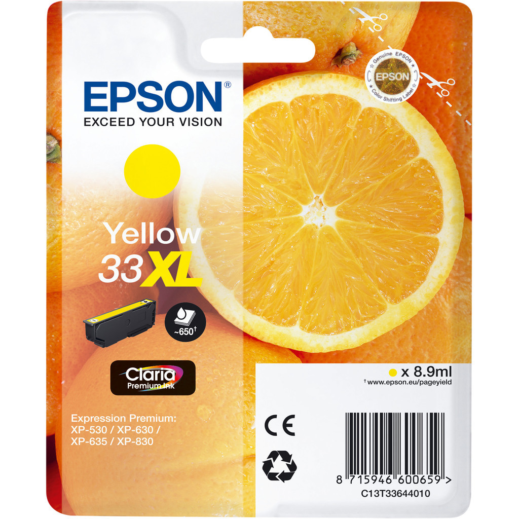 Epson 33XL Cartridge Geel