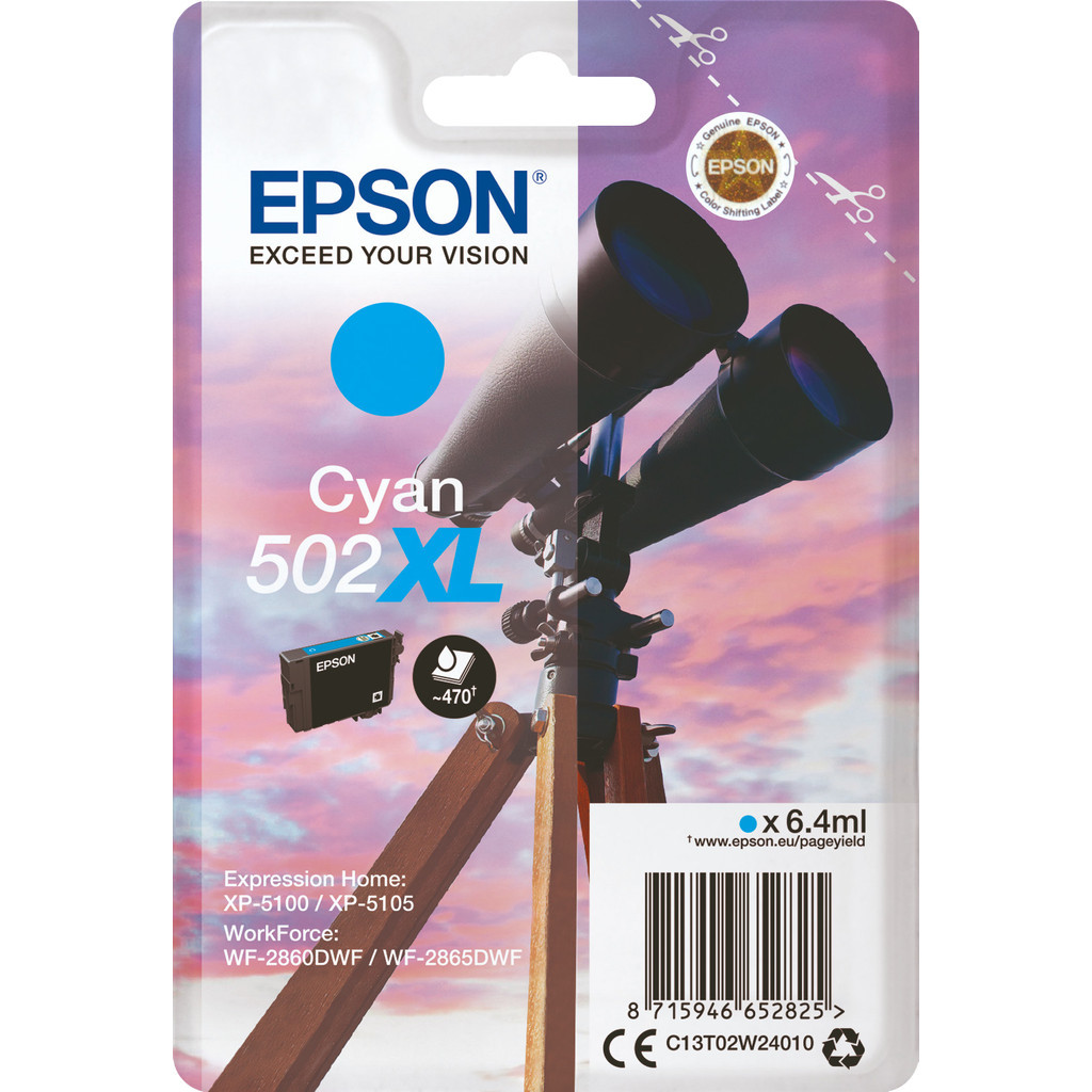 Epson 502XL Cartridge Cyaan
