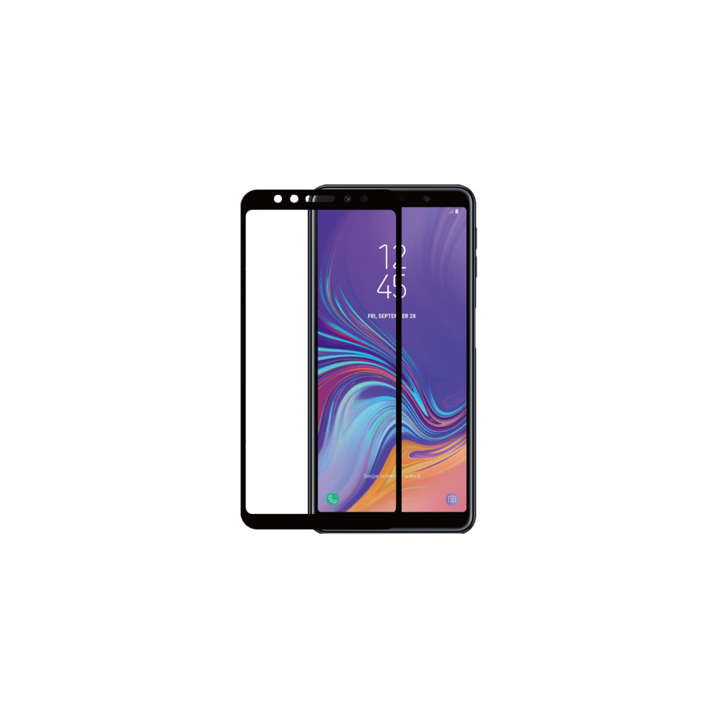 Azuri Gehard Glas Samsung Galaxy A7 (2018) Screenprotector Glas Zwart