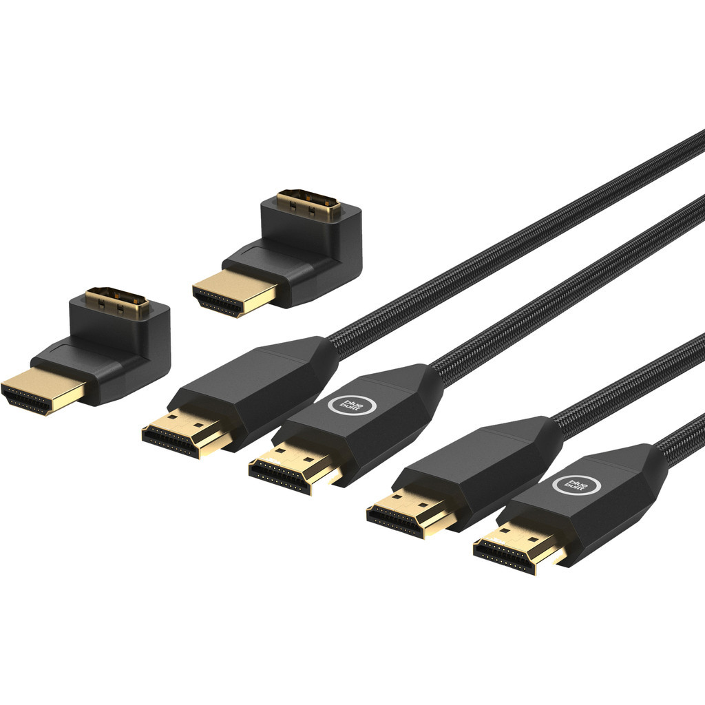 BlueBuilt HDMI 2.0b Kabel Nylon Duo pack 1,5 Meter + 90° adapter
