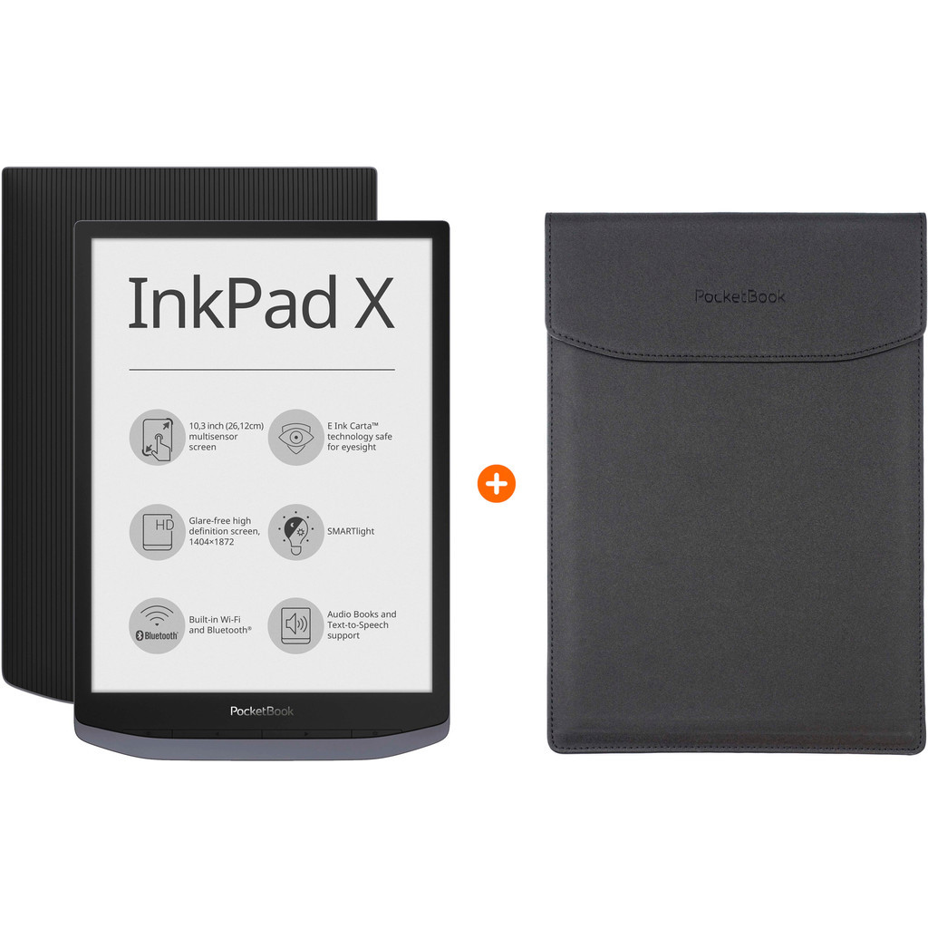 PocketBook InkPad X + PocketBook Hoes Zwart