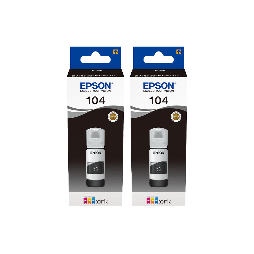 Epson 104 Inktflesjes Zwart Duo Pack