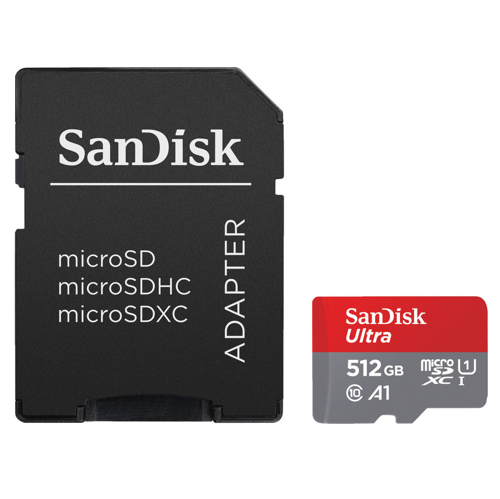 SanDisk MicroSDXC Ultra 512GB 120 MB/s CL10 A1 UHS-1 + SD Ad