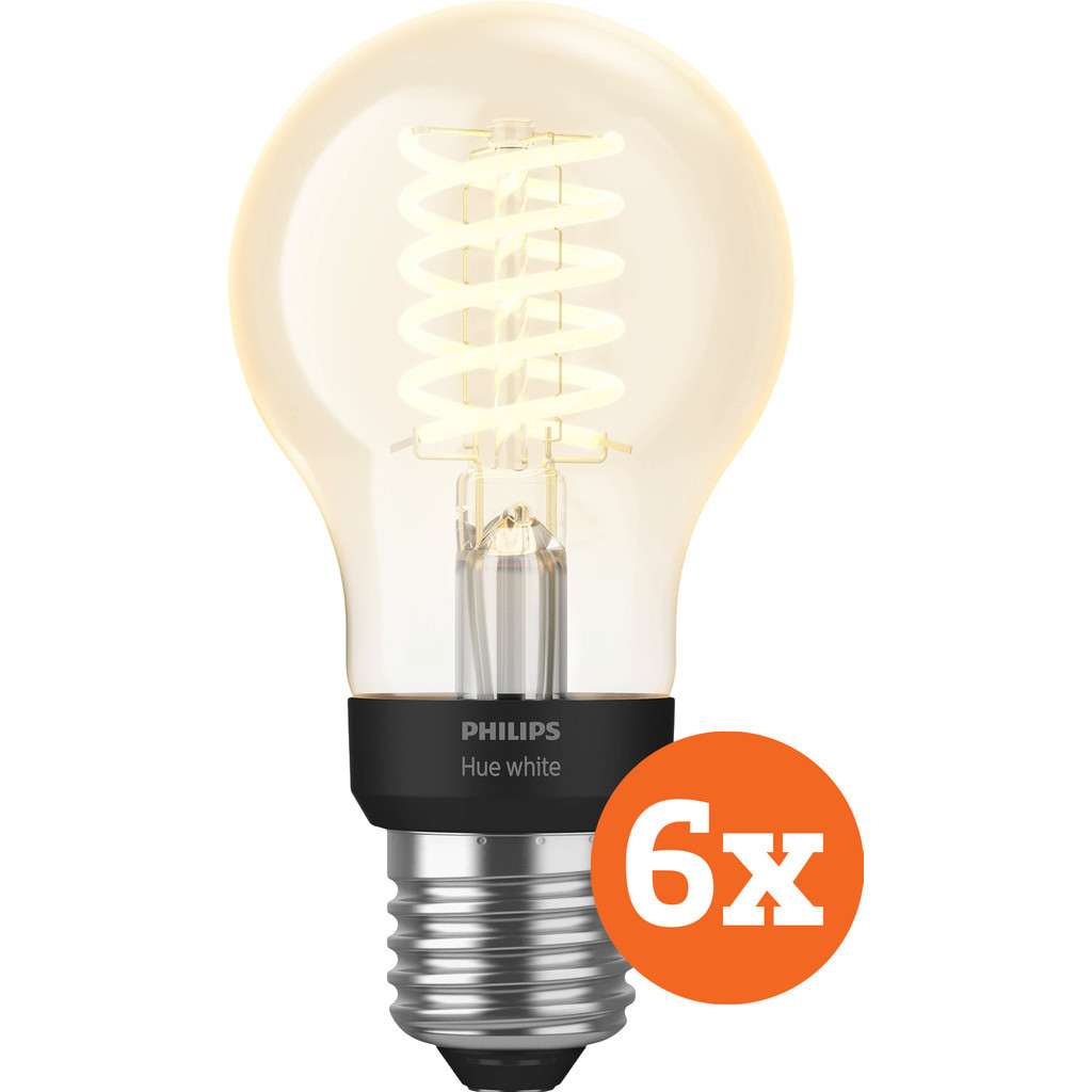 Philips Hue Filamentlamp White Standaard E27 6-Pack