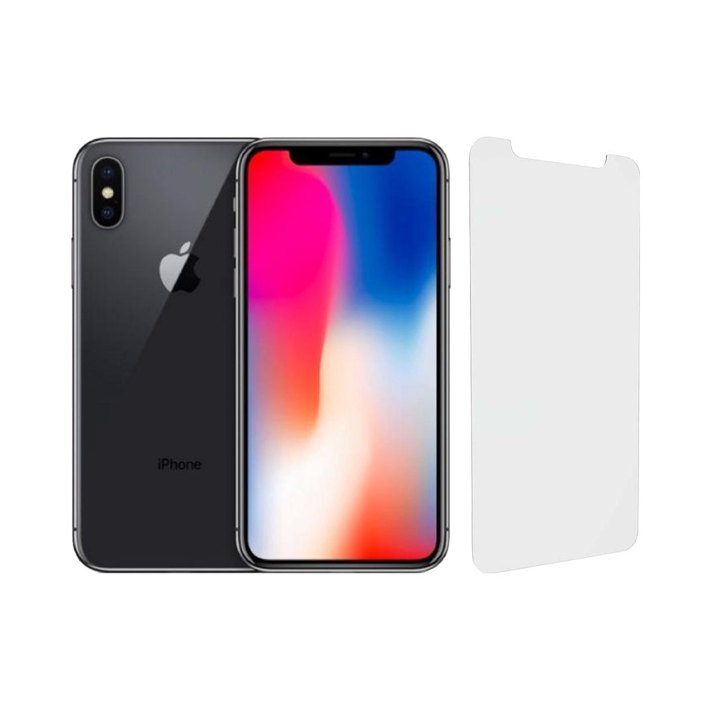 Refurbished iPhone X 64GB Space Gray + InvisibleShield Glass Elite Screenprotector