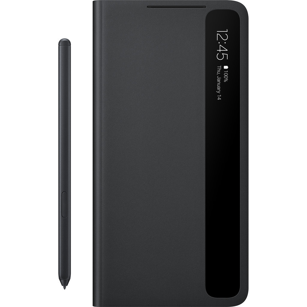 Samsung Galaxy S21 Ultra Clear View Book Case Zwart met S Pen
