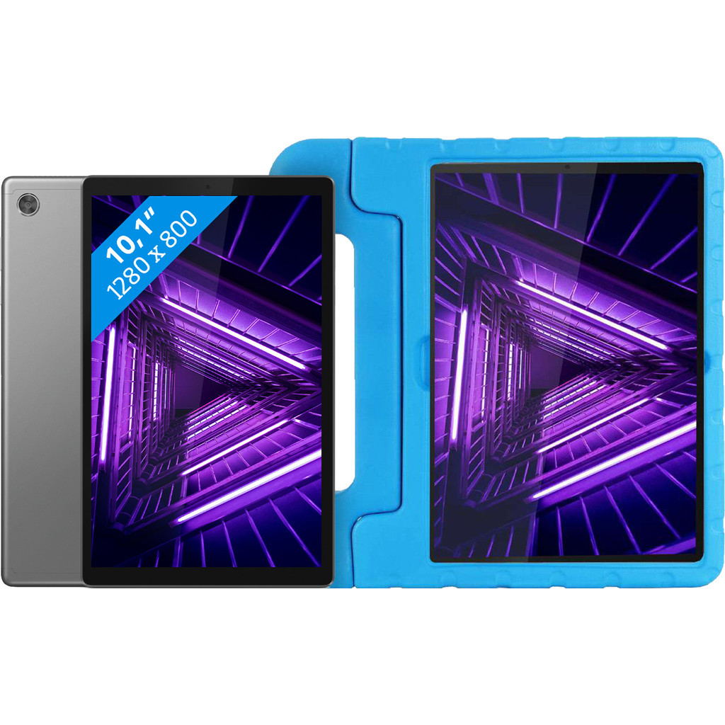 Lenovo Tab M10 HD (2de generatie) 64 GB Wifi Grijs + Just in Case Kinderhoes Blauw