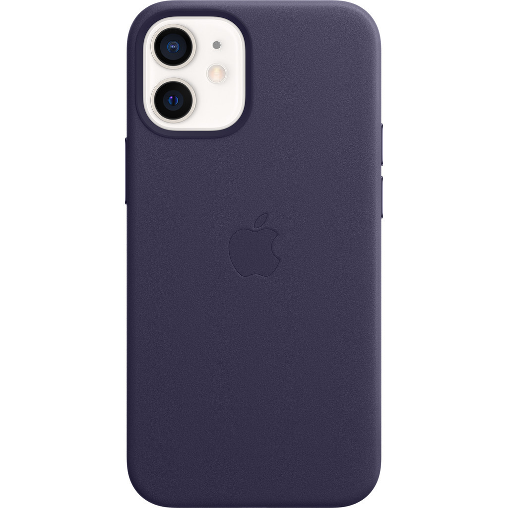 Apple iPhone 12 mini Back Cover met MagSafe Leer Donkerviolet