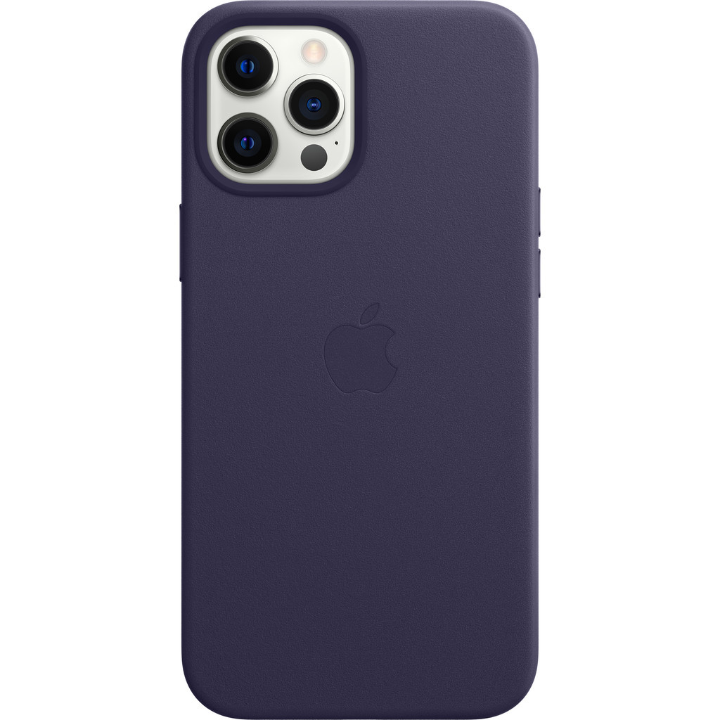 Apple iPhone 12 Pro Max Back Cover met MagSafe Leer Donkerviolet