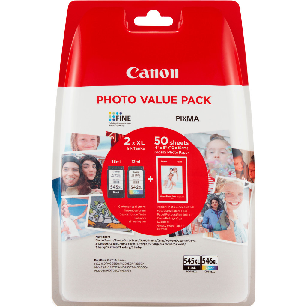 Canon PG545XL/CL546XL + Canon GP-501 Fotopapier