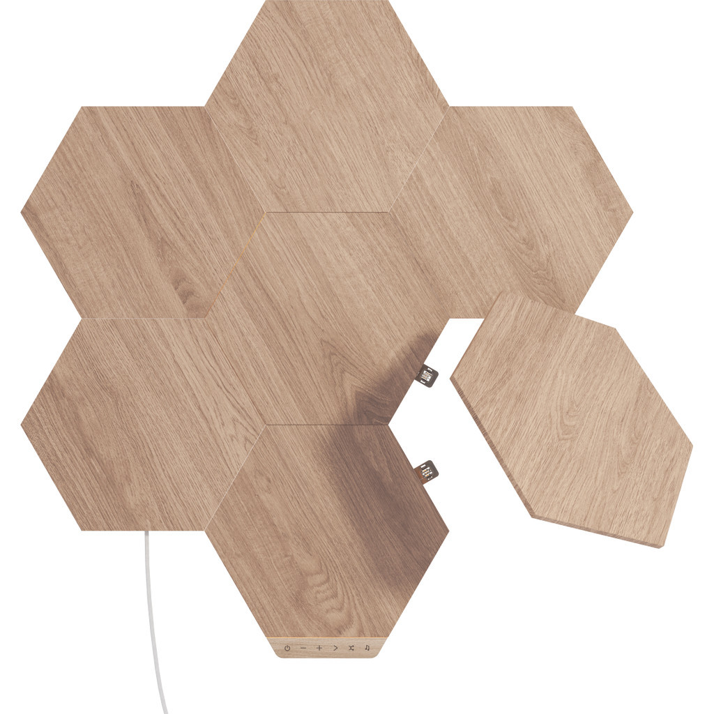 Nanoleaf Elements Wood Look Hexagons Starter Kit 7-Pack