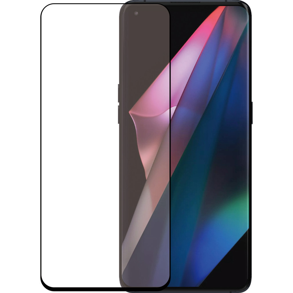 Azuri Curved Tempered Glass Oppo Find X3 Pro Screenprotector Zwart