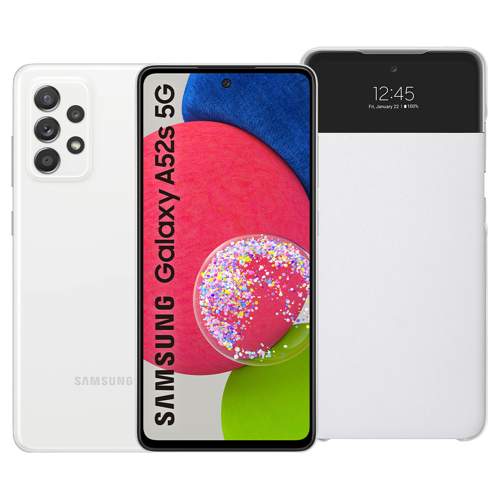 Samsung Galaxy A52s 128GB Wit 5G  + Samsung S View Book Case Wit