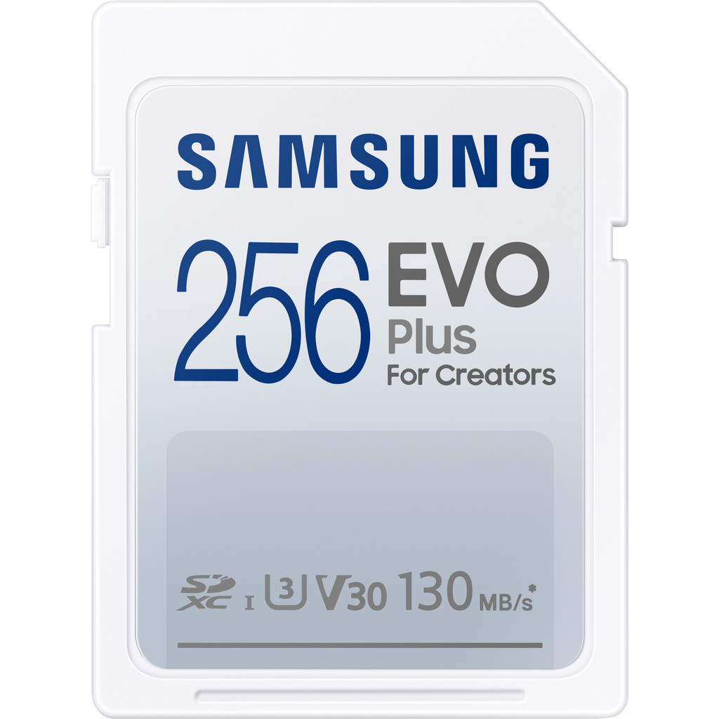 Samsung EVO Plus 256GB, SDXC, UHS-I, U3, 130MB/s, FHD & 4K UHD, Memory Card(MB-SC256K)