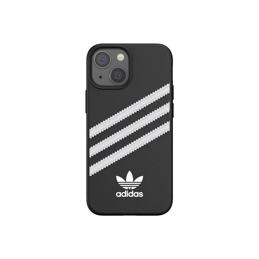 Adidas Apple iPhone 13 mini Back Cover Leer Zwart/Wit
