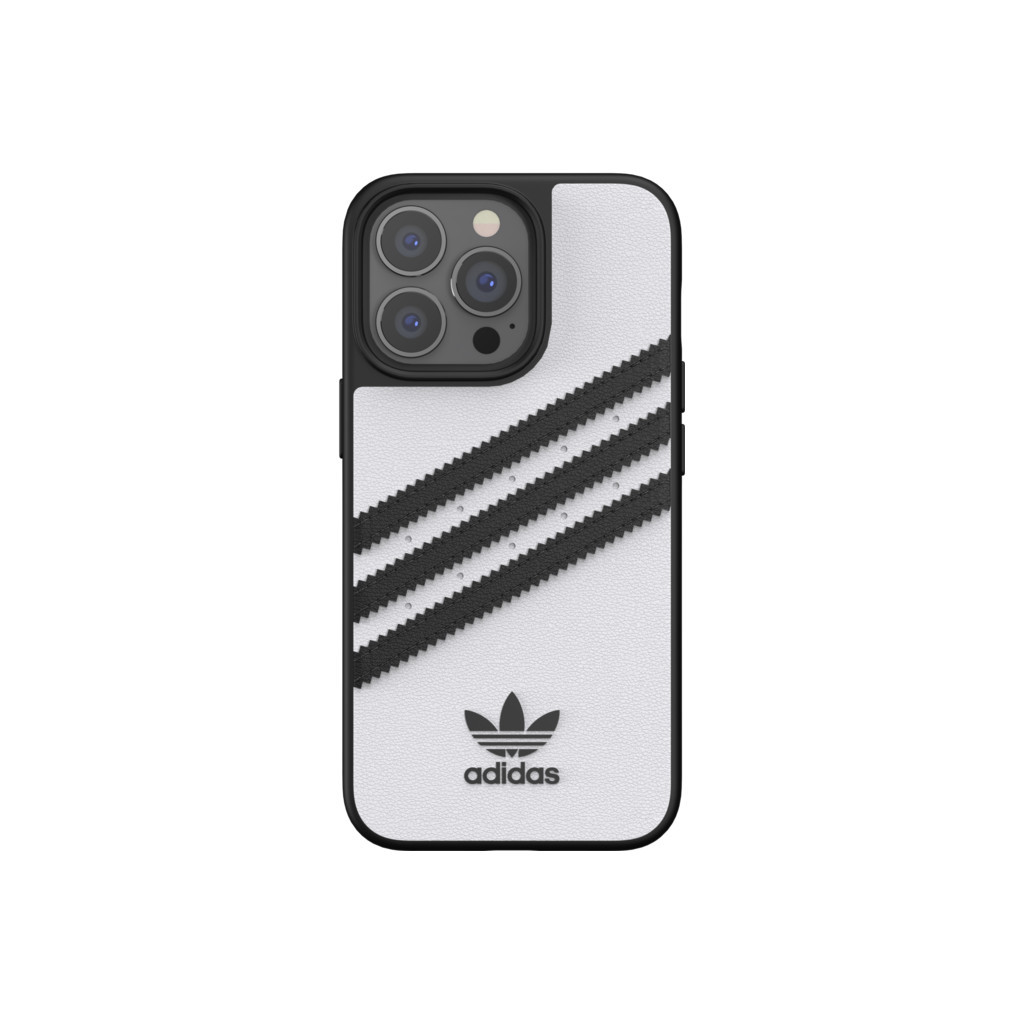 Adidas Apple iPhone 13 Pro Back Cover Leer Wit/Zwart