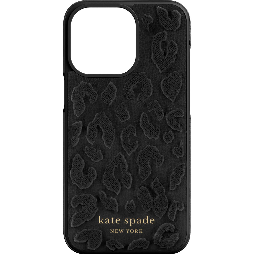 Kate Spade Leopard Flocked Wrap Case Apple iPhone 13 Pro Back Cover