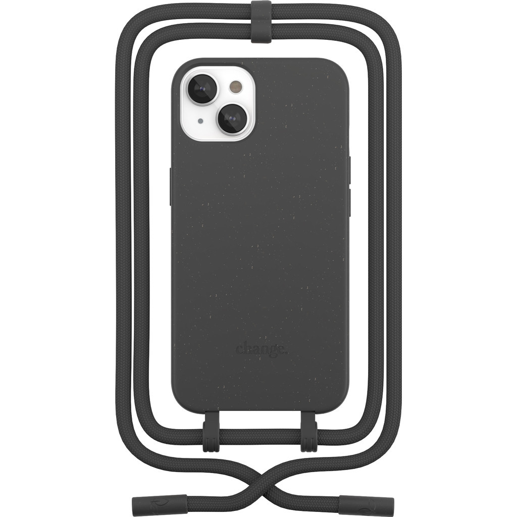 Change Case Apple iPhone 13 Back Cover met Koord Zwart
