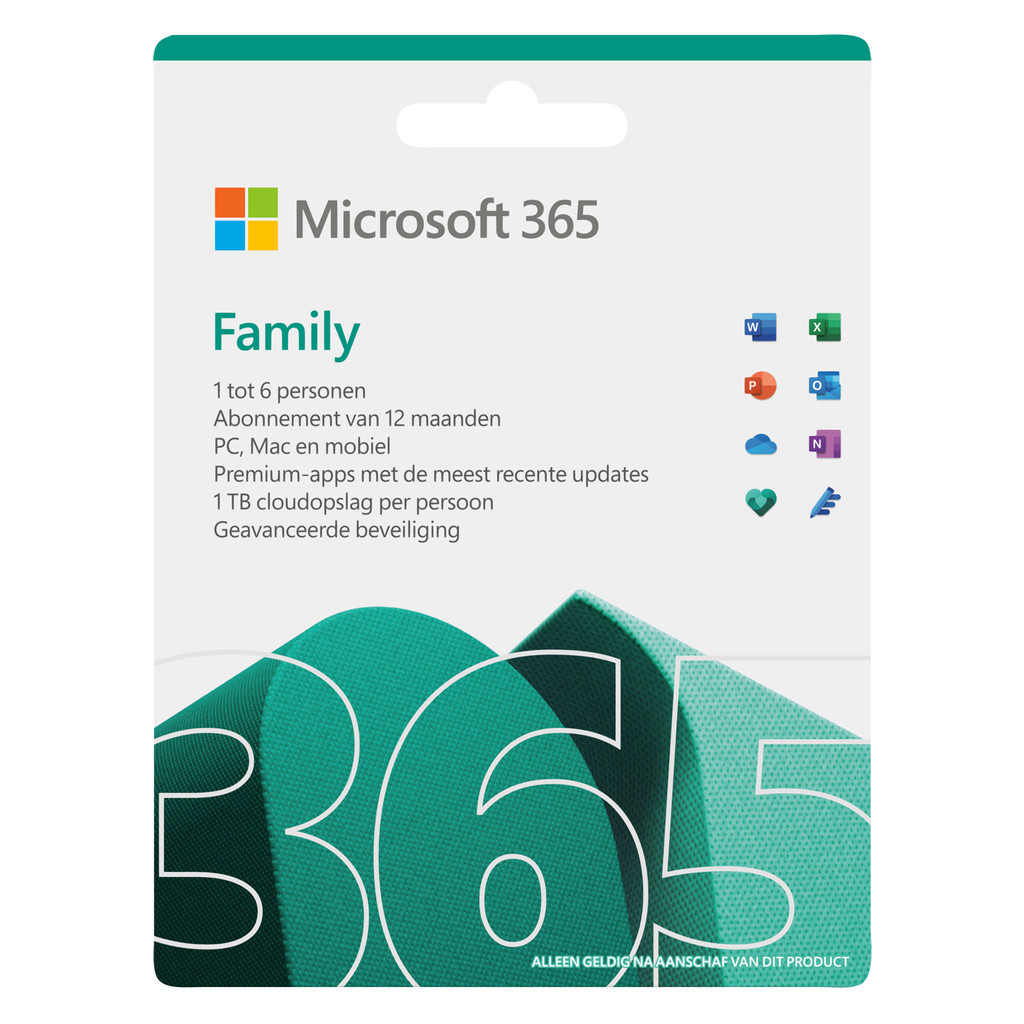 Microsoft 365 Family NL Abonnement 1 jaar