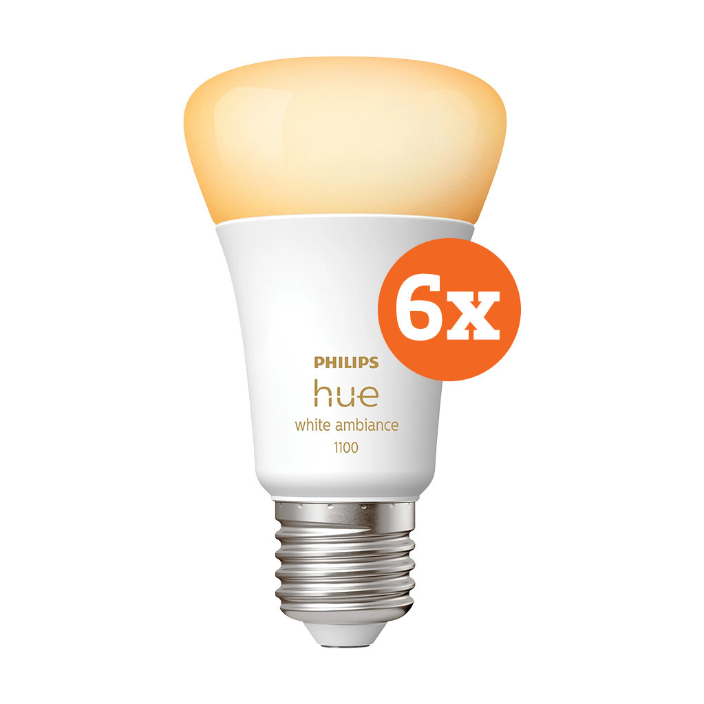 Philips Hue White Ambiance E27 1100lm 6-pack
