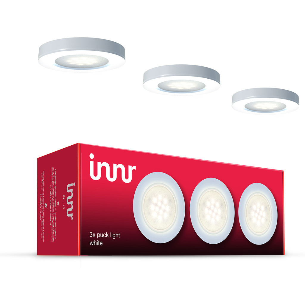 Innr Smart LED Puck lights, White, 2.700K - ZLL - incl. Control Box + EU power supply