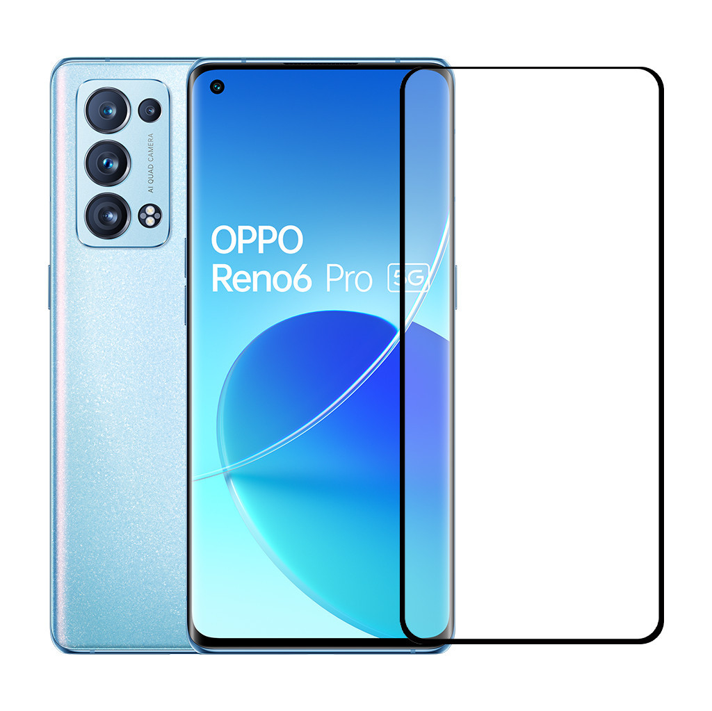 OPPO Reno6 Pro 256GB Blauw 5G + Azuri Tempered Glass Screenprotector Zwart