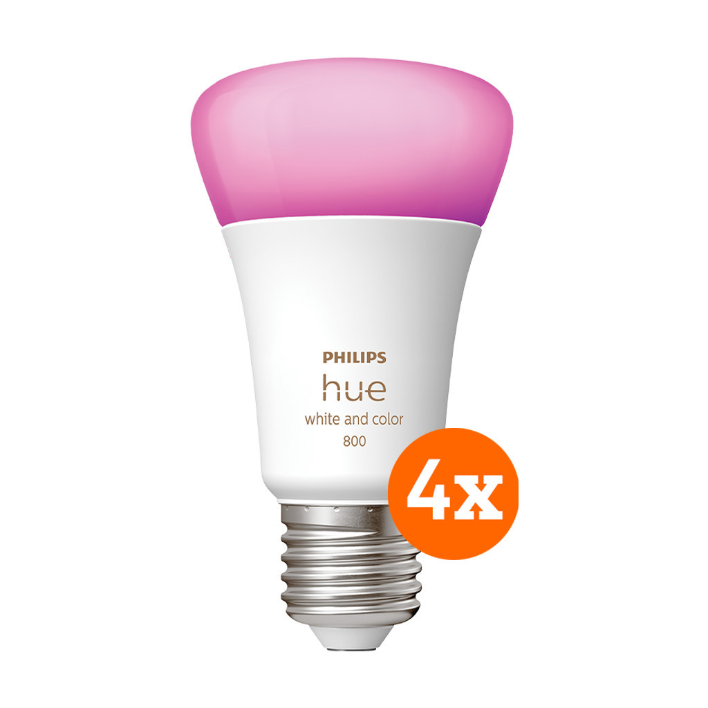 Philips Hue White and Color E27 800lm 4-Pack