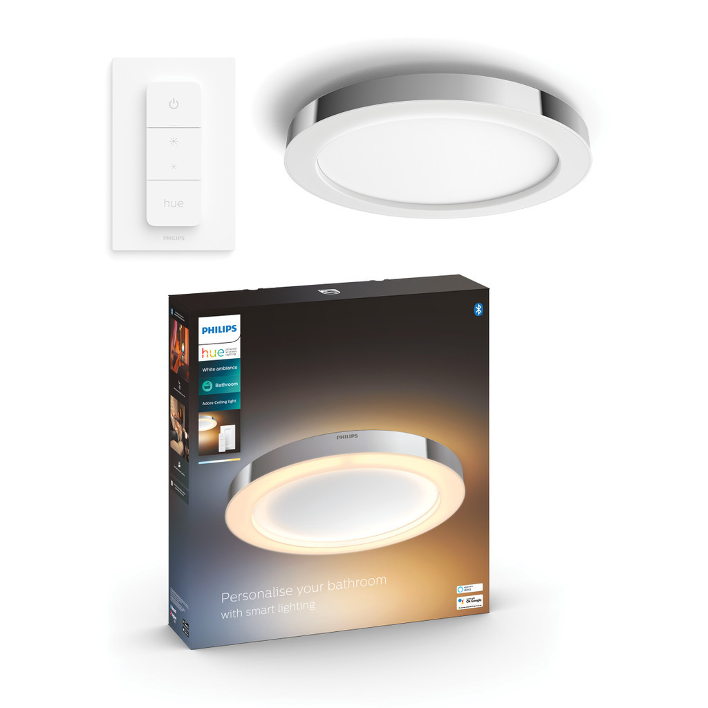 Philips Hue Adore badkamerplafondlamp White Ambiance Chroom + dimmer